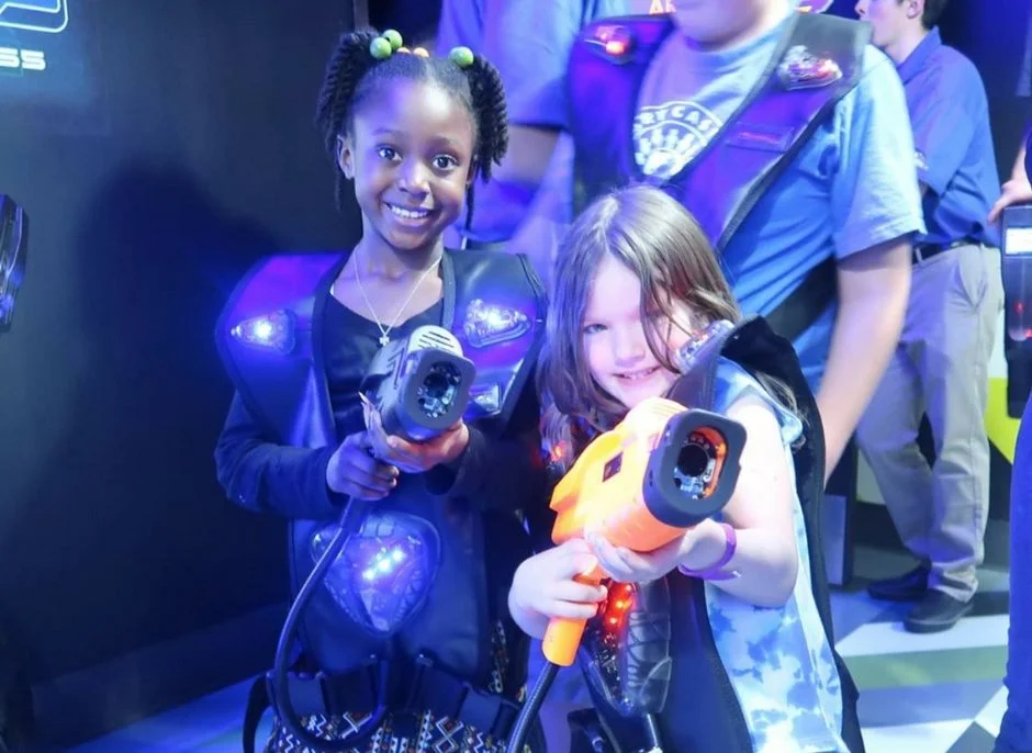 kids at laser tag birthday party
